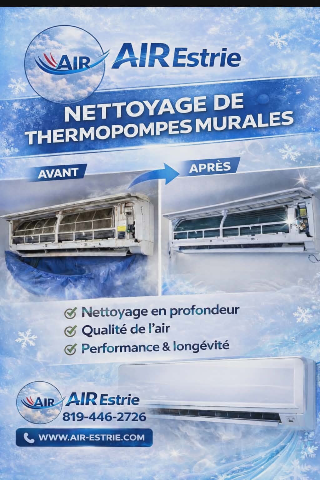 Nettoyage en profondeur de thermopompes murales